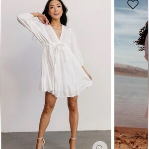 ✳️ BALTIC BORN Amelia Boho dress. Size large white